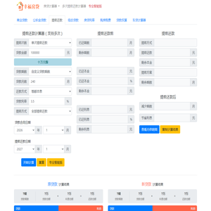 提前还款房贷计算器2026