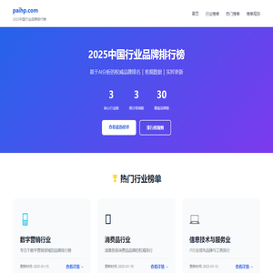 2025中国行业品牌排行榜