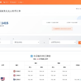 今日最新汇率,美元兑人民币汇率,在线汇率换算